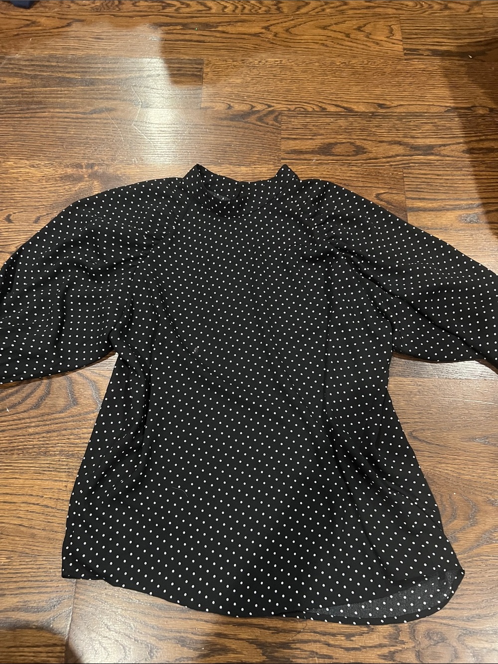 Halogen Black Polka Dot Puff Sleeve Blouse